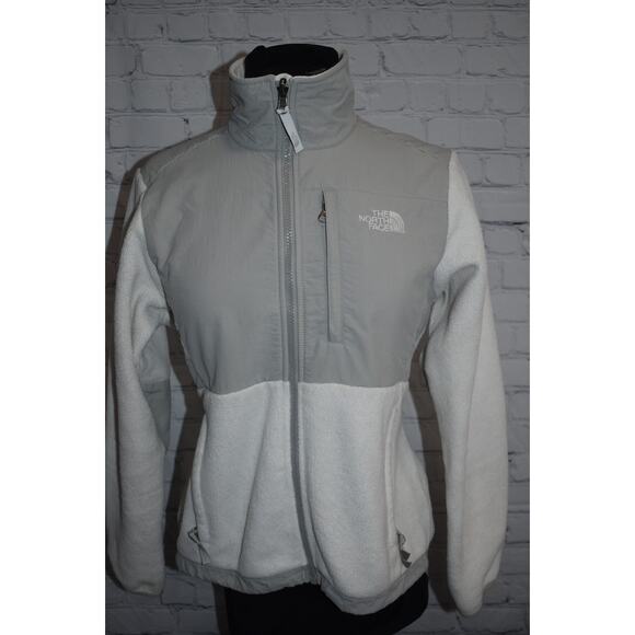 The North Face Fleece Jacket Womens Size Small Full Zip Gray White - Picture 8 of 9